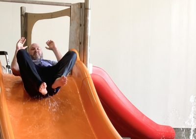 Waterplay - Dennis on the Slide!